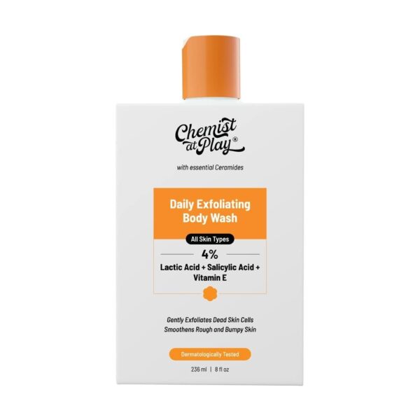 Chemist at Play Daily Exfoliating Body Wash | 4% Lactic Acid + Salicylic Acid + Vitamin E | 236ml