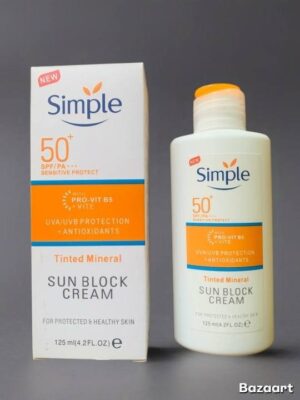 Simple Tinted Mineral Sunblock Cream SPF 50+