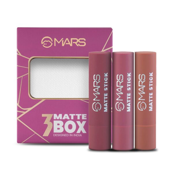 Mars Cosmetics 3pc Matte Lipstick Set-Plums (03)